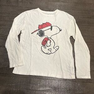 GAP Cream Snoopy Long Sleeve Tee
